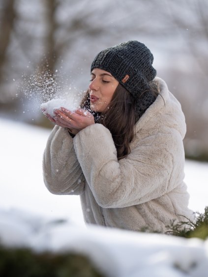 Pletená čepice Mary anthracite