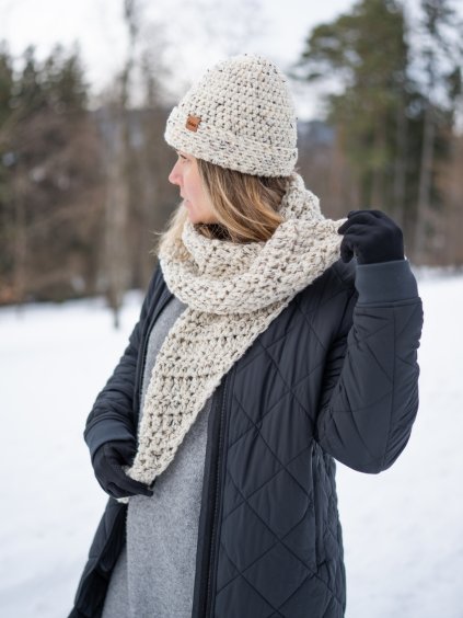 Háčkovaná čepice Fred tweed