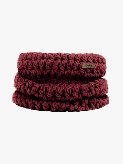Merino háčkovaný nákrčník bordo