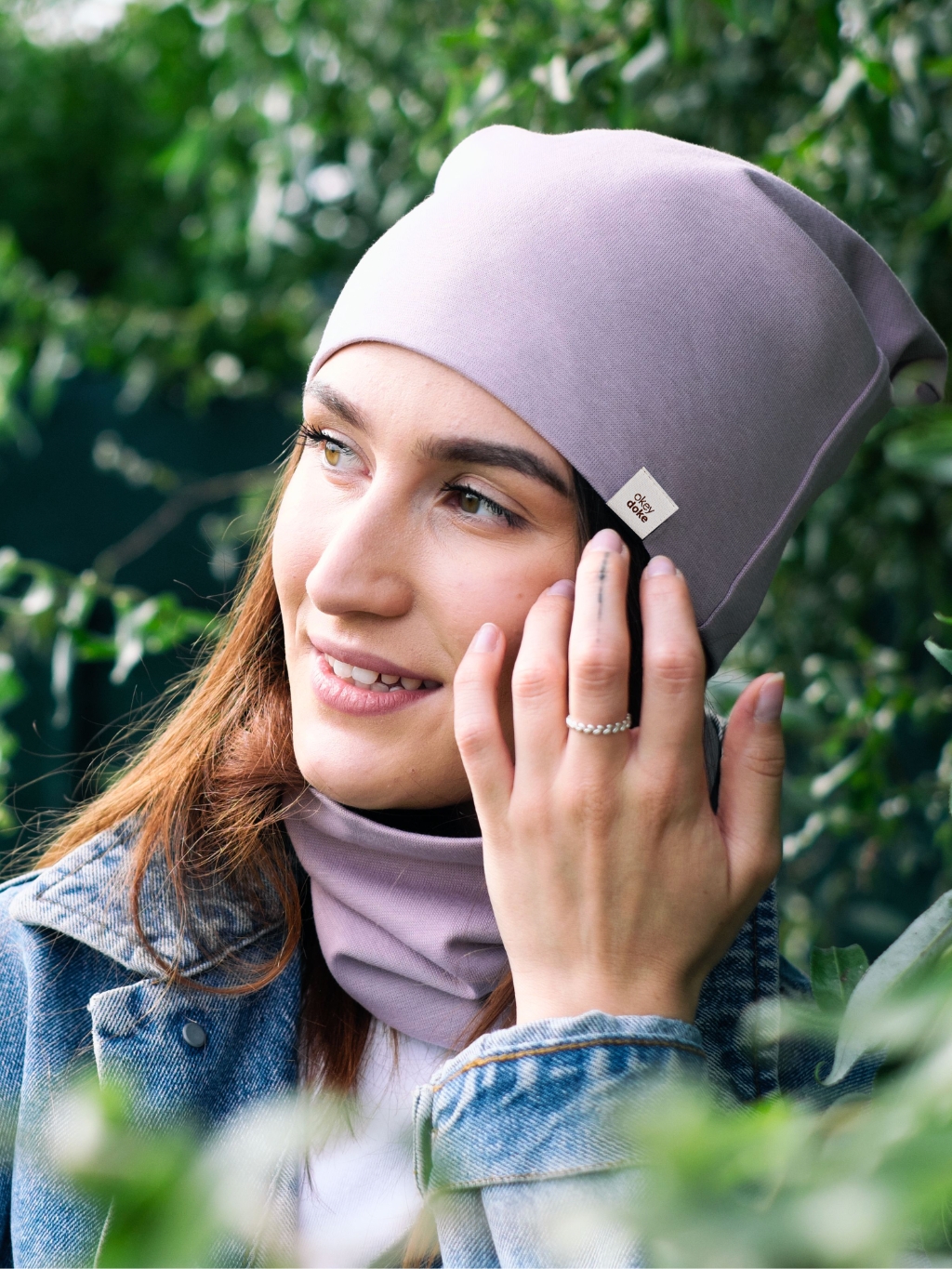 Levně Set čepice a nákrčník organic dawn pink