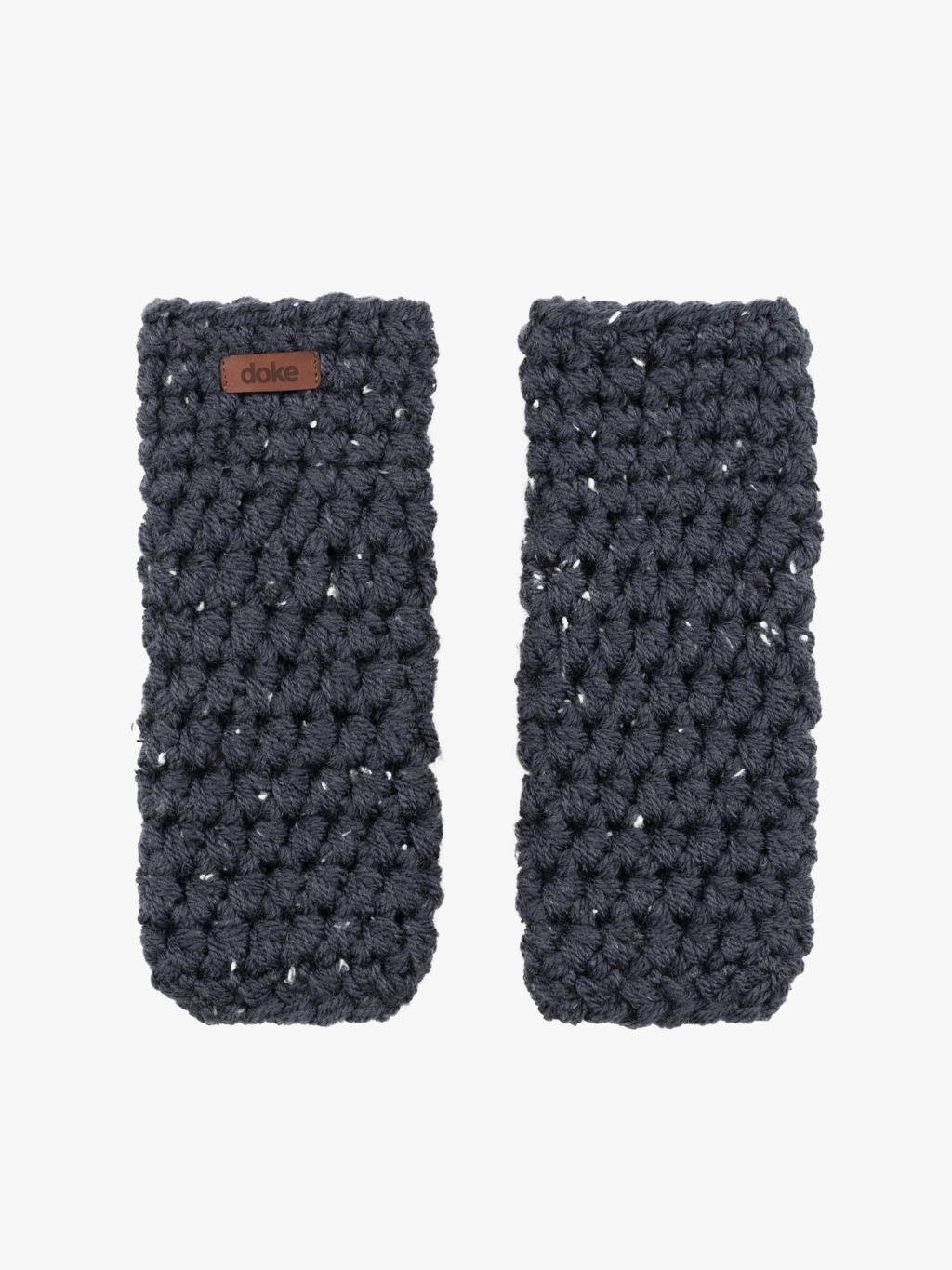 Levně Háčkované návleky Denim tweed