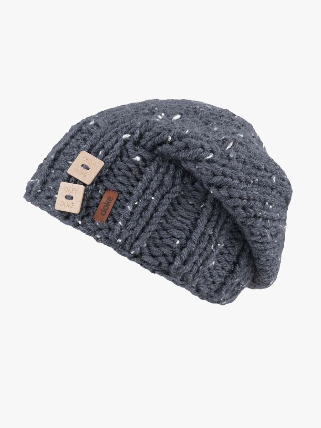 Levně Pletená čepice B Denim tweed
