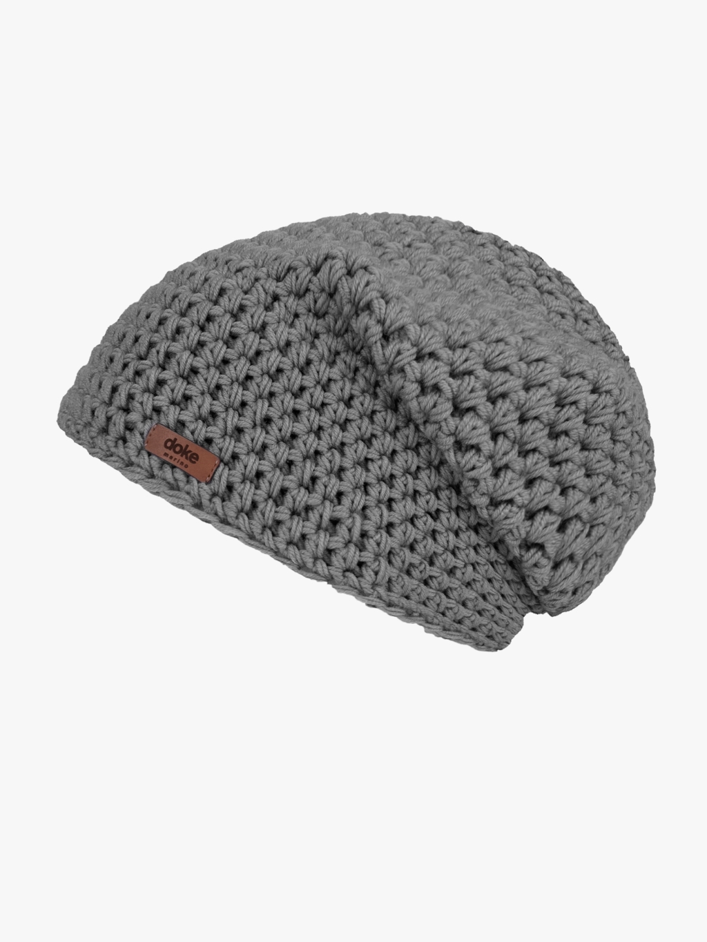 Merino háčkovaná čepice Medium grey L