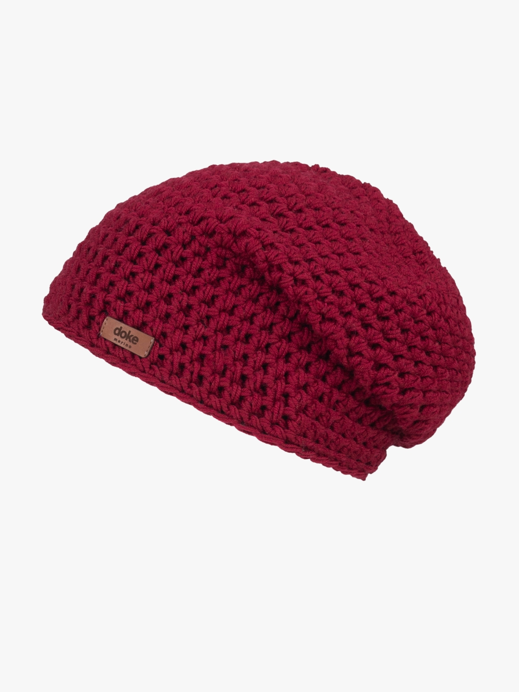 Levně Merino háčkovaná čepice Bordo