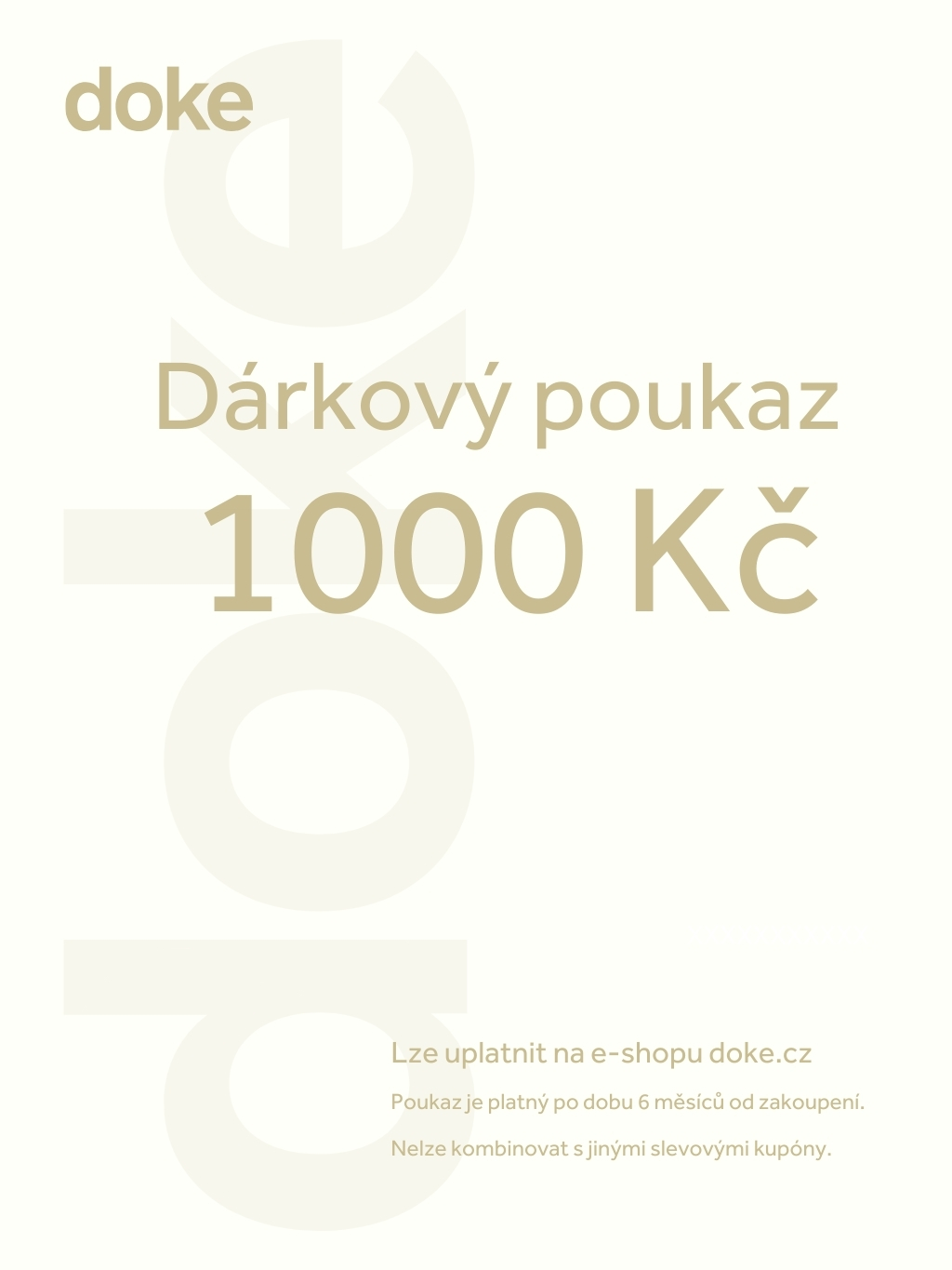 Doke Dárkový poukaz 1000 kč Velikost: dárkový poukaz