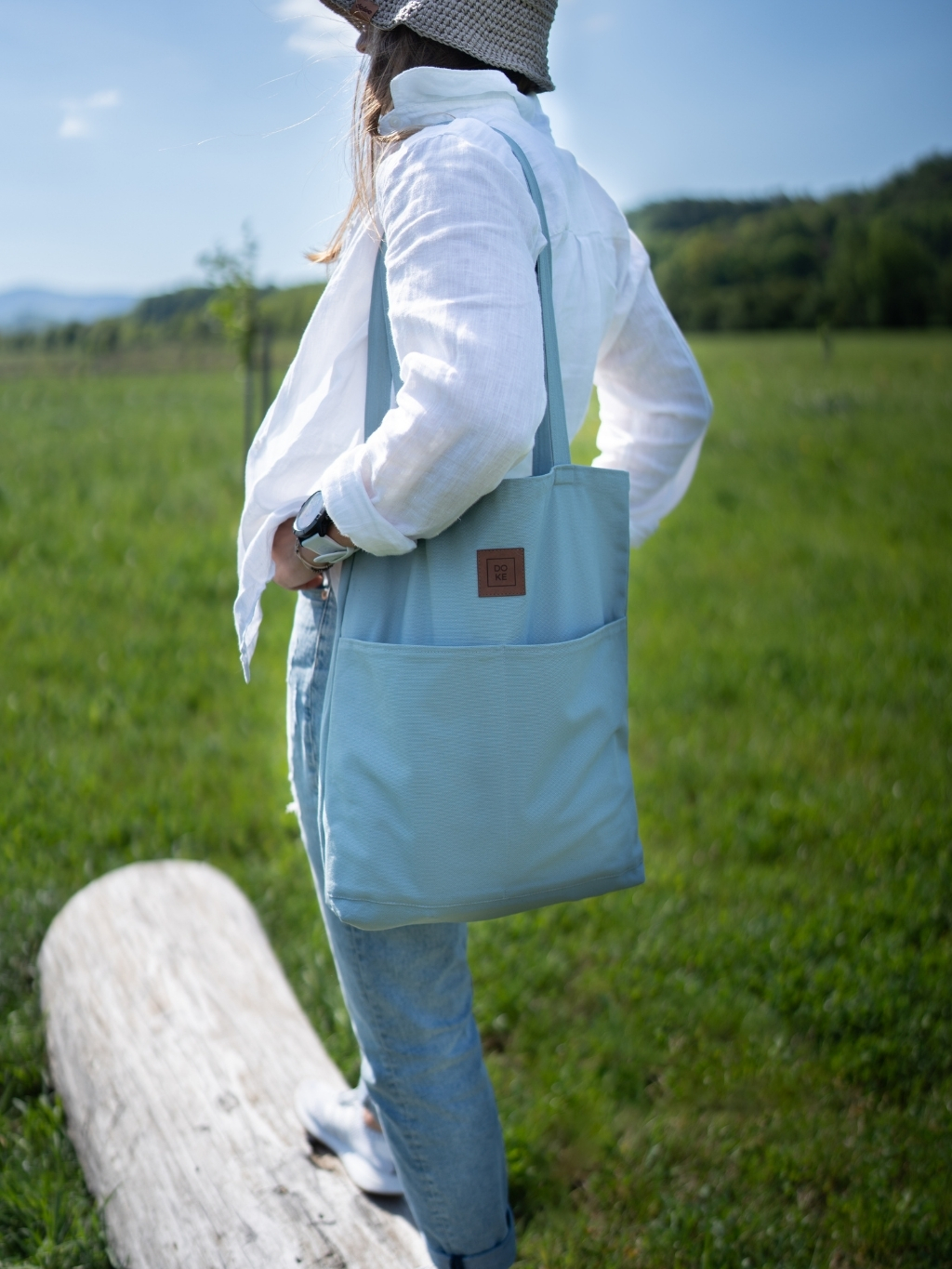 Levně Bavlněná taška Pocket blue