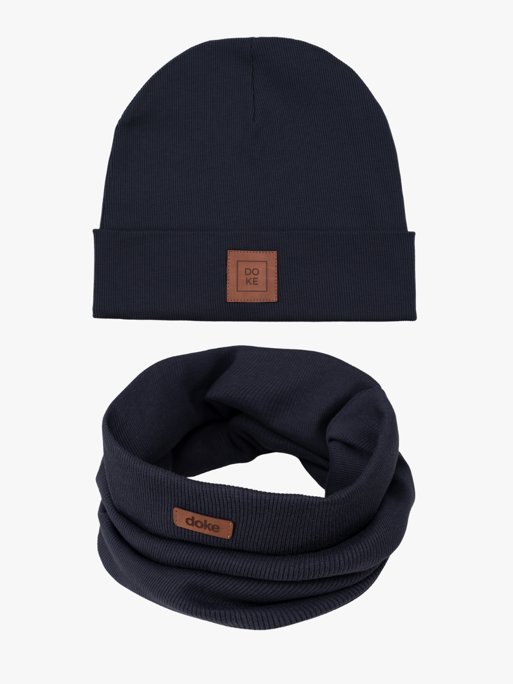 Doke Dětský set bavlněná čepice a nákrčník organic ed black do 11 let