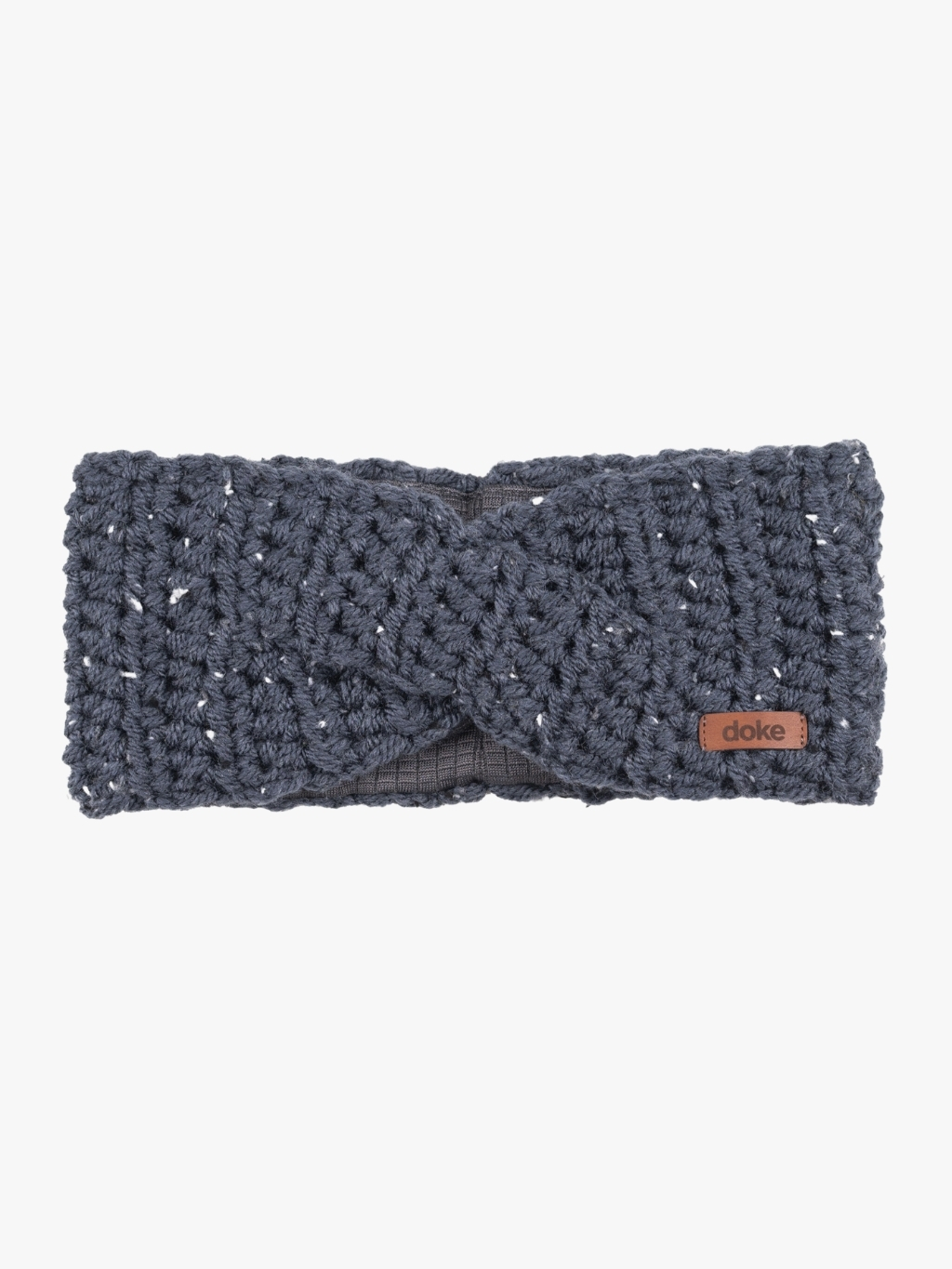 Doke Háčkovaná čelenka s křížením lily Denim tweed Velikost: Pro dospělé (vhodné i pro děti od 12 let)