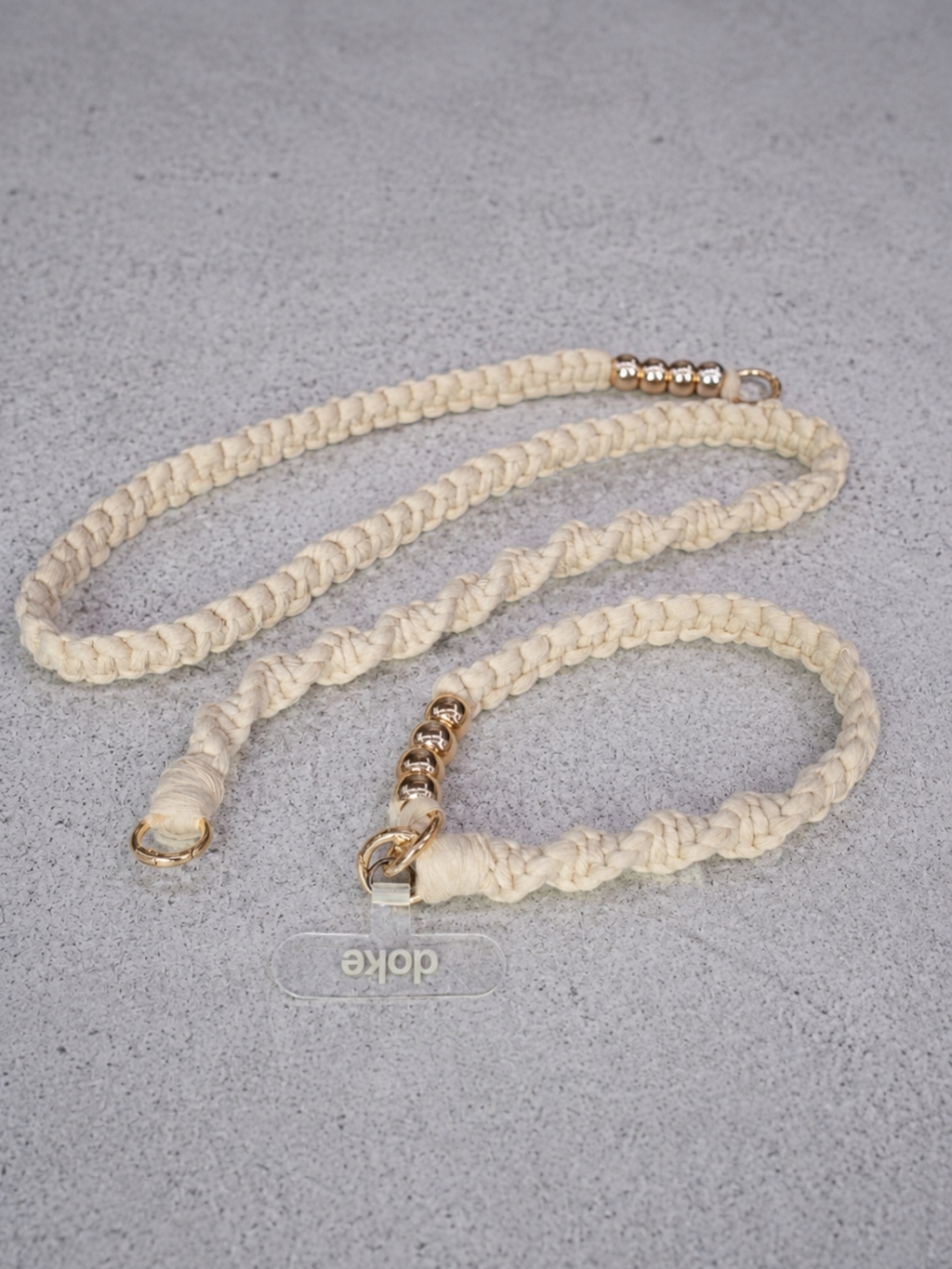 Doke popruh na telefon GOLD creme