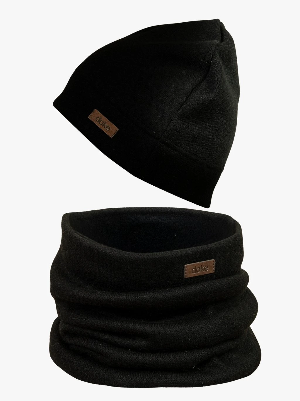 Doke Dětský set čepice a nákrčník z pleteniny short black