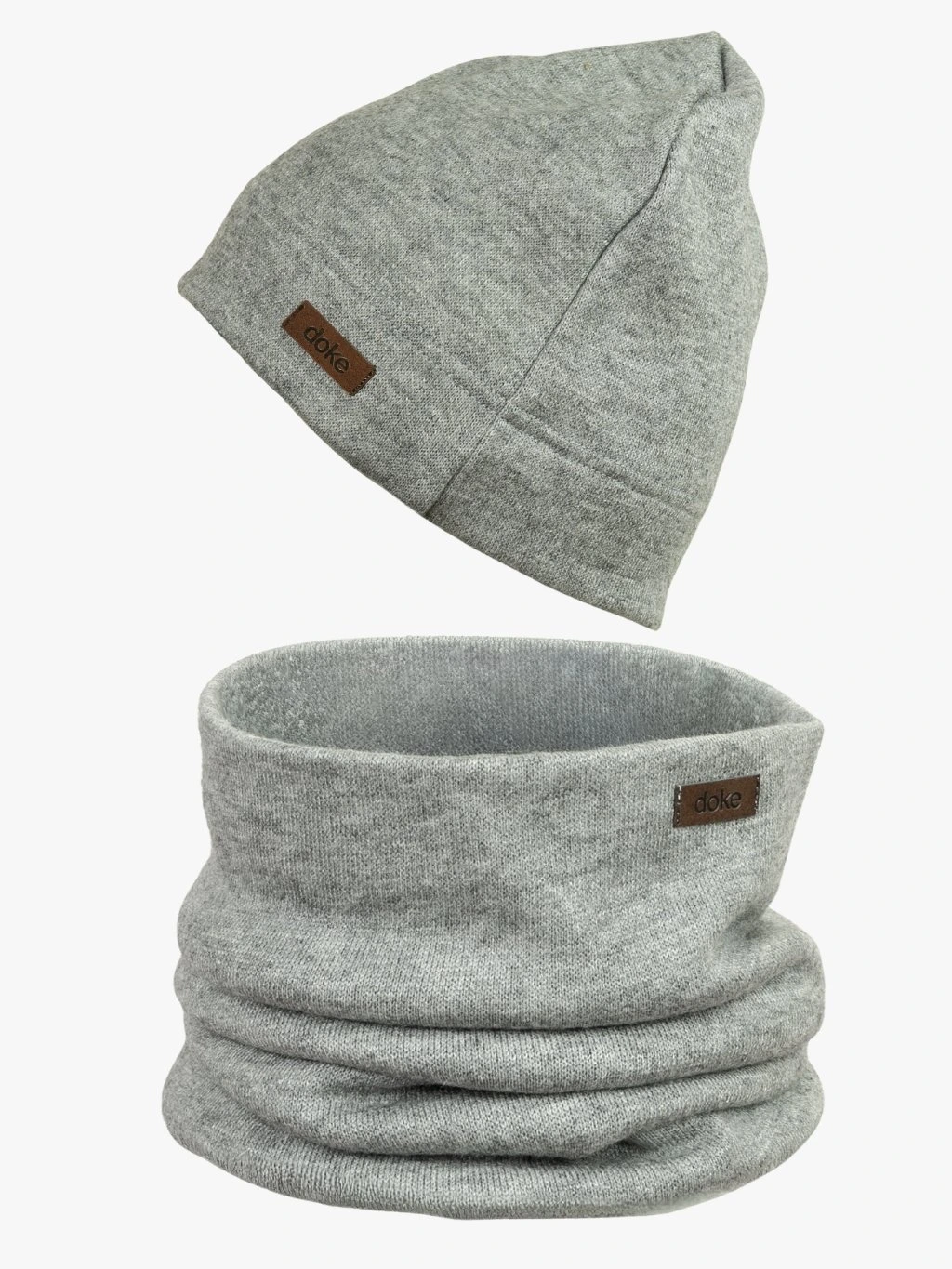 Doke Dětský set čepice a nákrčník z pleteniny short light