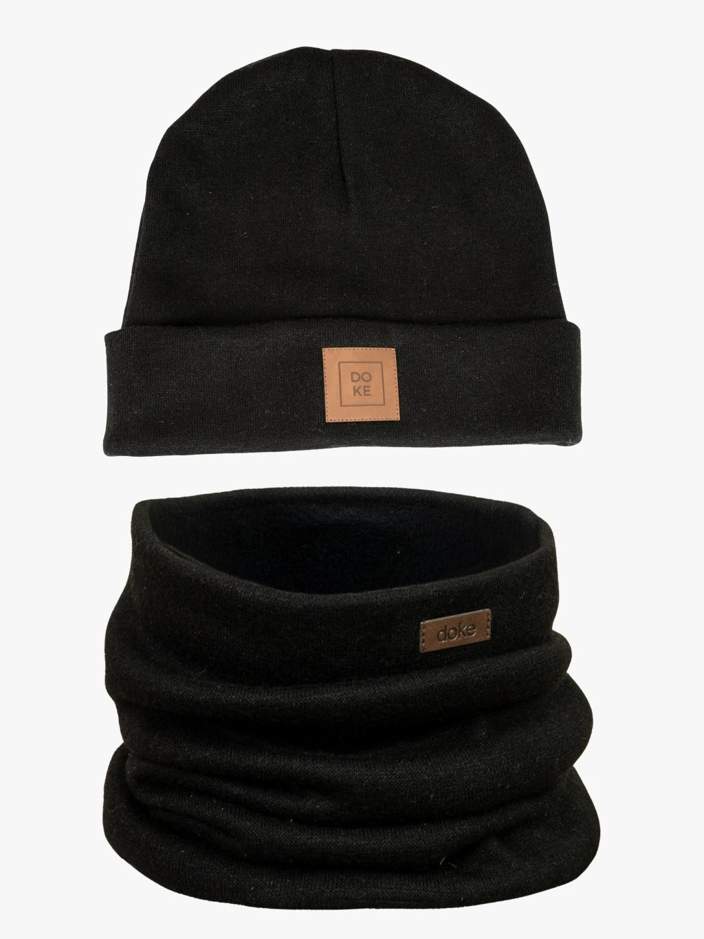 Doke Dětský set čepice a nákrčník z pleteniny ed black
