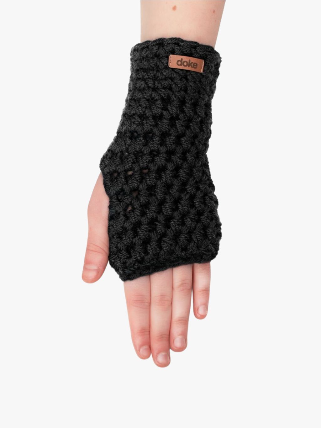 Levně Háčkované návleky black