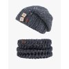 Set pletená čepice a nákrčník b denim tweed