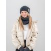 Dětský set pletená čepice a nákrčník b denim tweed pro děti 12-16 let