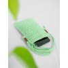 Háčkovaná kapsa na telefon green