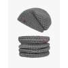 Set merino háčkovaná čepice medium grey L