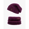 Set merino pletená čepice Roy burgund