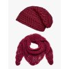 Set háčkovaná čepice Brie bordo