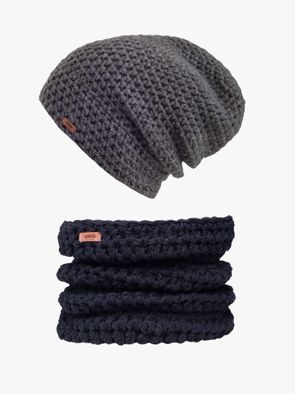 2077 set merino hackovana cepice anthracite a hackovany nakrcnik black