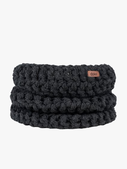 Háčkovaný nákrčník Anthracite (Velikost Pro dospělé (vhodné i pro děti od 12 let))