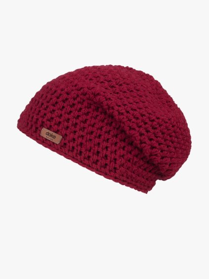 Merino háčkovaná čepice Bordo (Velikost Pro dospělé (vhodné i pro děti od 12 let))