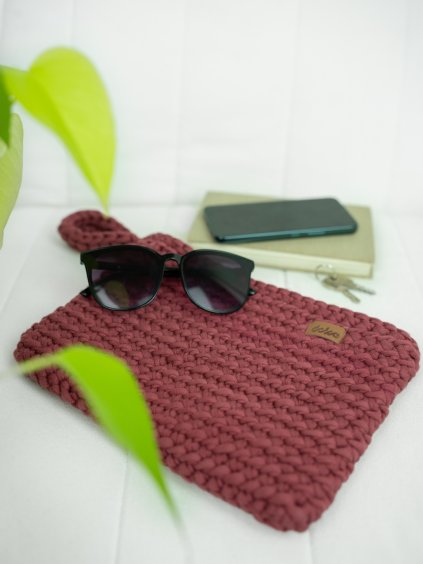 2113 4 hackovana taska na ruku jersey bordo