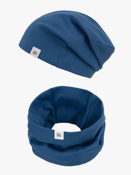 1107 3 set cepice a nakrcnik organic dark blue