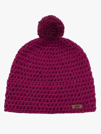 Merino háčkovaný kulich pink (Velikost Pro dospělé (vhodné i pro děti od 12 let))