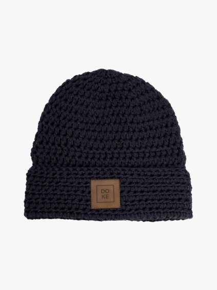 Merino háčkovaná čepice Luke black