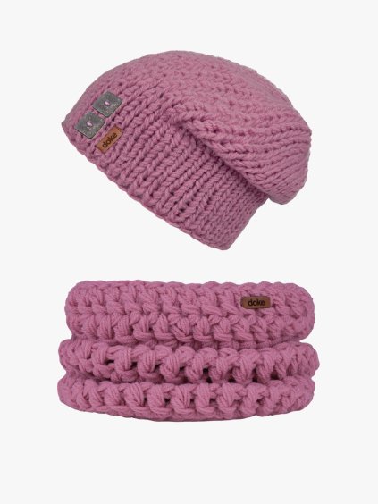 Set pletená čepice B lilac