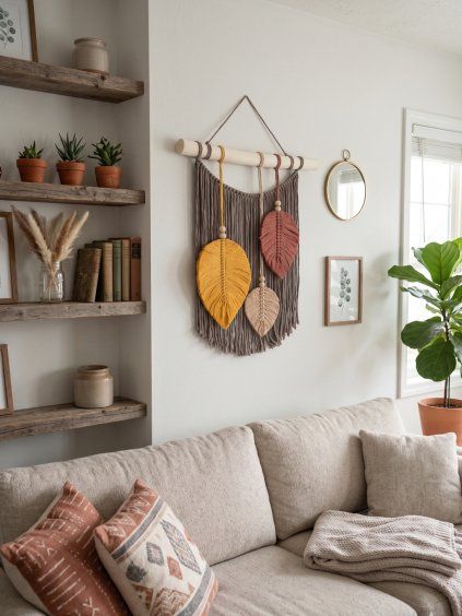 3404 macrame leaves 50 brown