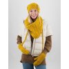 Set háčkovaná čepice a šál b nature gold (Velikost Univerzální)
