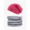 Set merino pletená čepice Roy coral a nákrčník light