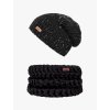 Set pletená čepice Black tweed a nákrčník black