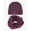 3093 set bavlnena cepice a nakrcnik organic ed violet