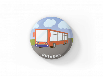 Autobus - magnetka-butonek