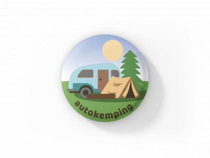 Auto kemping - magnetka-butonek