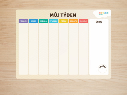 týdenní kalendář magnetický pro děti samolepící