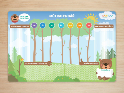 týdenní kalendář magnetický pro děti samolepící (1)