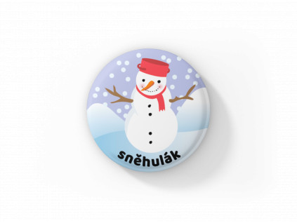 Sněhulák - magnetka-butonek