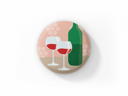 Víno - magnetka-butonek