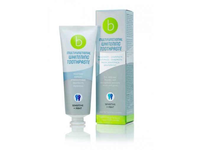 Bělicí multifunkční zubní pasta beconfiDent Sensitive + Máta 75ml