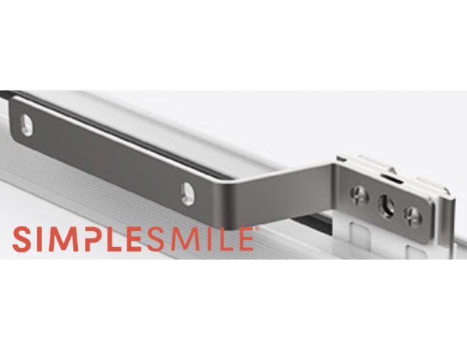 Nerezová část koncového jezdce Simplesmile pro elektrické kolejnice a garnýže