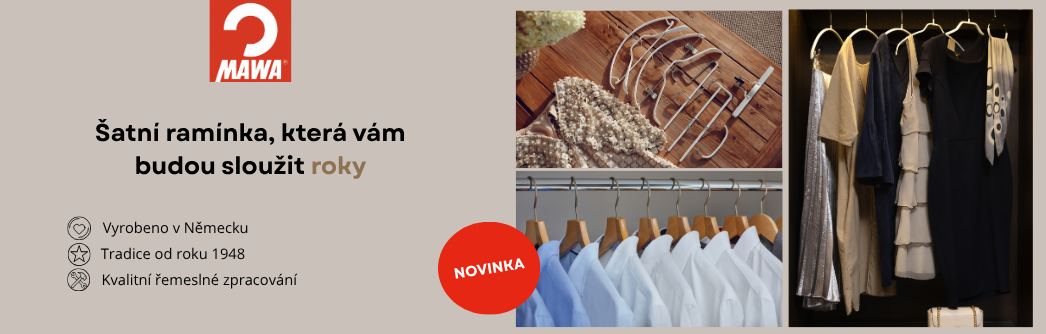 Kvalitní ramínka na oblečení německé značky MAWA