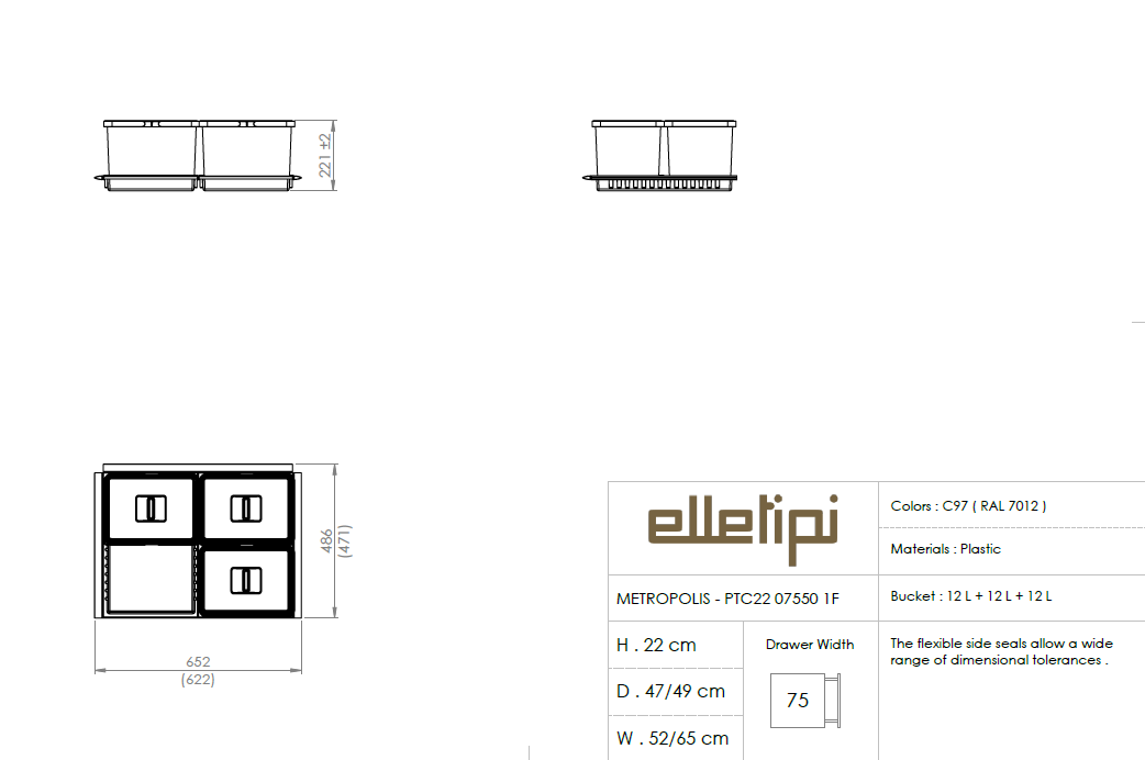 Parametry výrobku PTC22 07550 1F C97 PPV