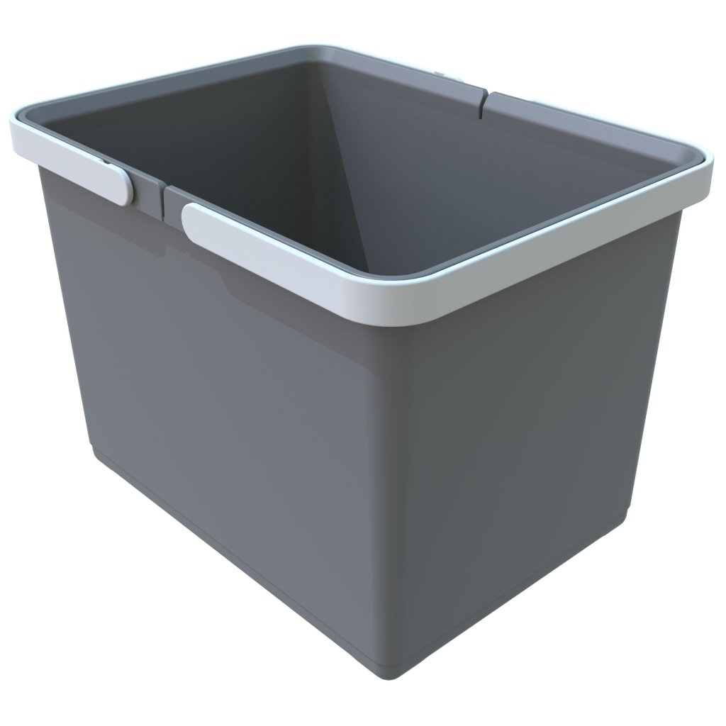 Plastový koš s rukojeťmi o objemu 12 L, šedý, Elletipi PTM SG22 C97 M