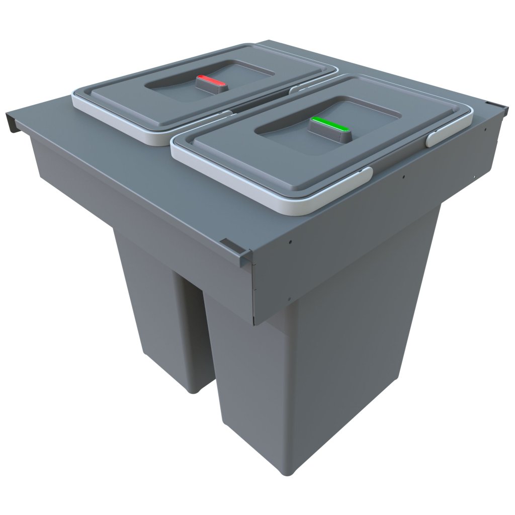 Odpadkový koš na tříděný odpad, upevnění na přední dvířka, 35+35 L, Elletipi PA3 INC5060F