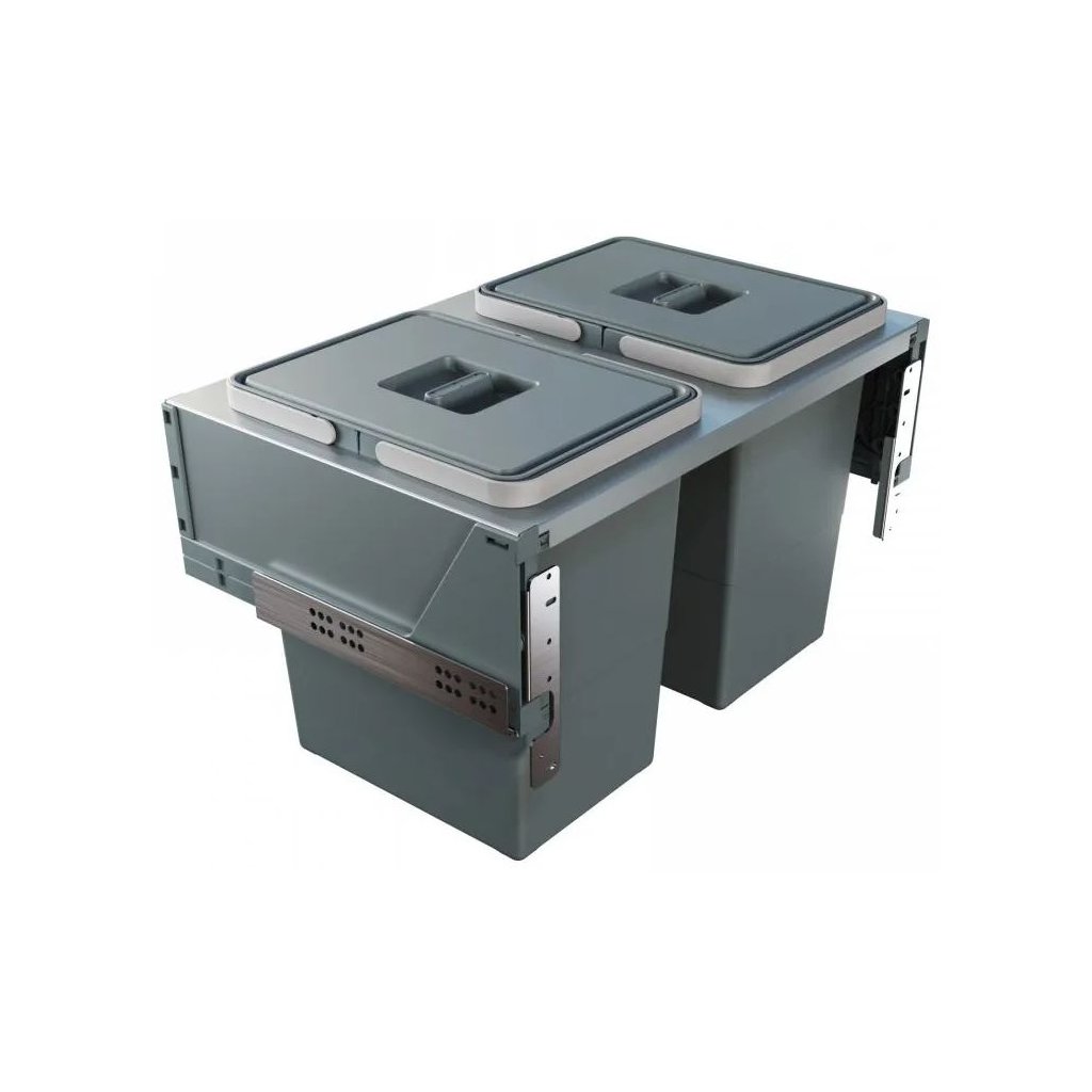 Odpadkový koš na tříděný odpad, objem 18+18 L, vestavný, Elletipi BLOCK U-SINK PBR A3560A