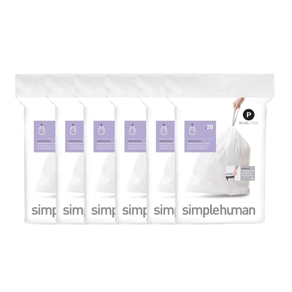 Sáčky do koše Simplehuman typ P - 6 x balení po 20 ks (120 sáčků)